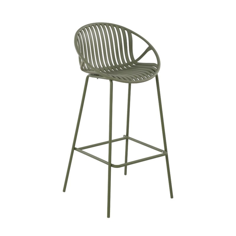 PLOS - Silla Piso Bar Taburete Terraza Cocina X1 Unidad Plos Palermo Verde Musgo