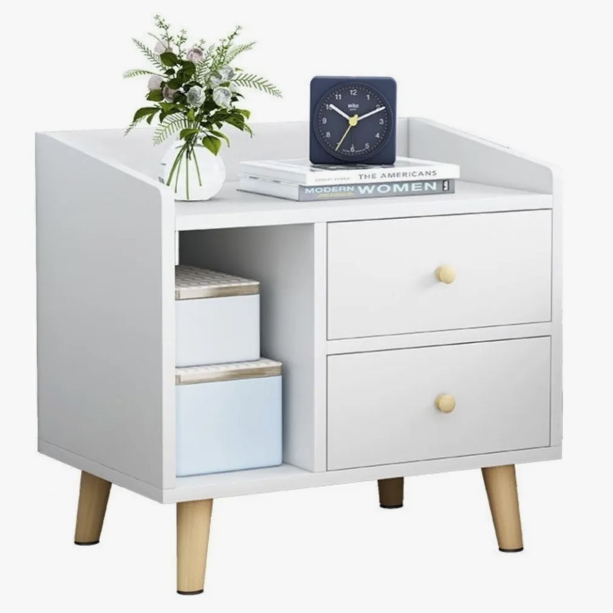 HOMER DESIGN - Velador Homer Design Ct029 Melamina 48x47x40 Cm 2 Cajones