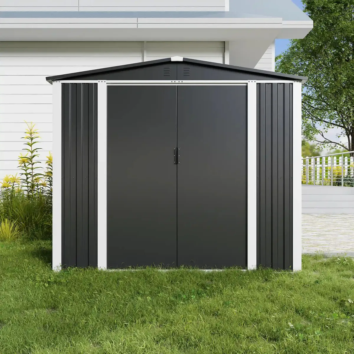 GENERICO - Bodega Exterior doble techo 240x180 4.32 M2- Linea Black DS-03