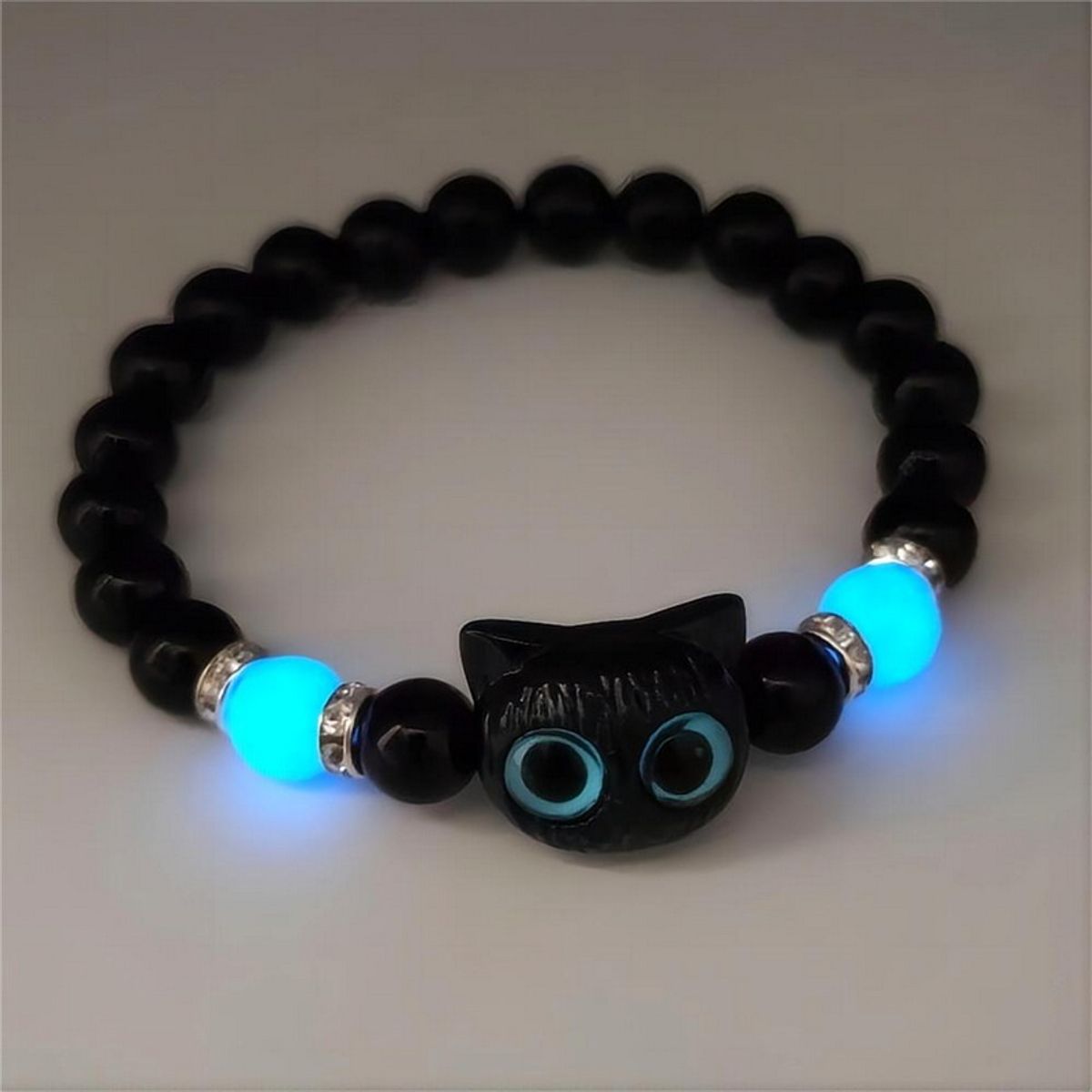 GENERICO - Par De Pulseras Gatos Amor Brillan En La Oscuridad
