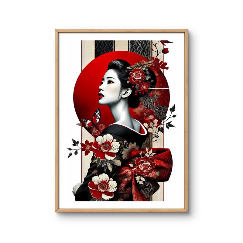 GENERICO - Cuadro decorativo Geisha Arte Japonés 72x52cm