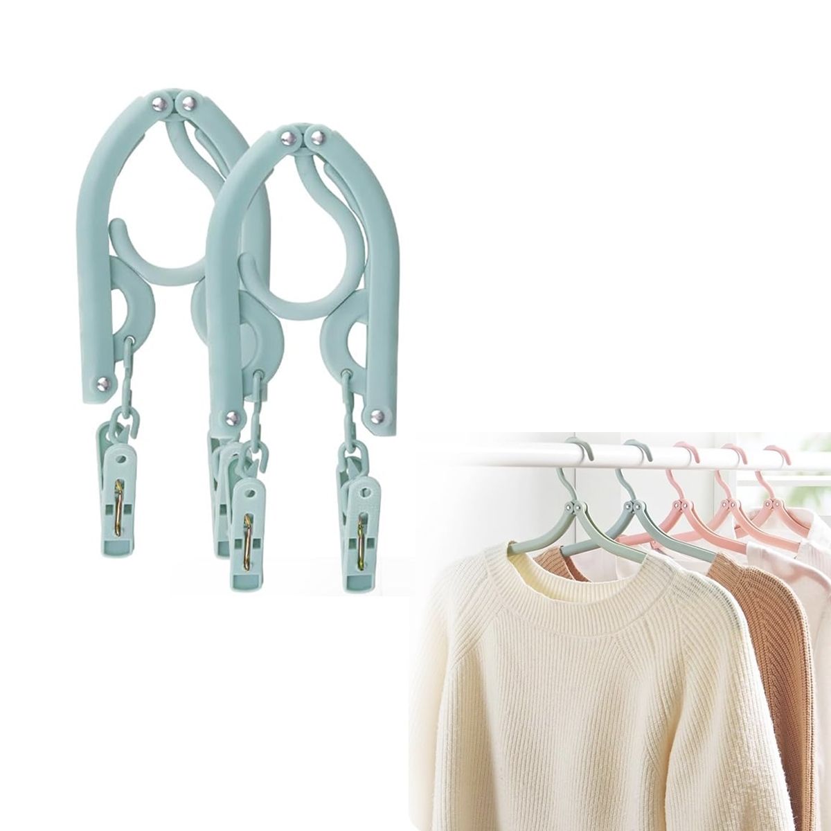 EDWINAYY - Pack 10 Colgadores Ganchos De Ropa Ajustable Antideslizantes