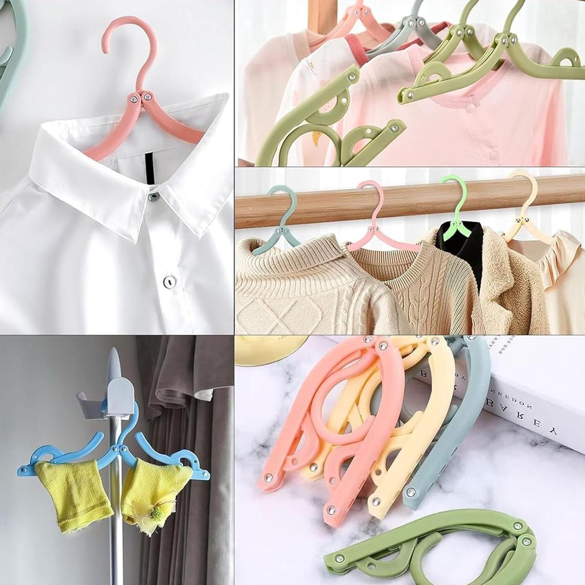 EDWINAYY - Pack 10 Colgadores Ganchos De Ropa Ajustable Antideslizantes