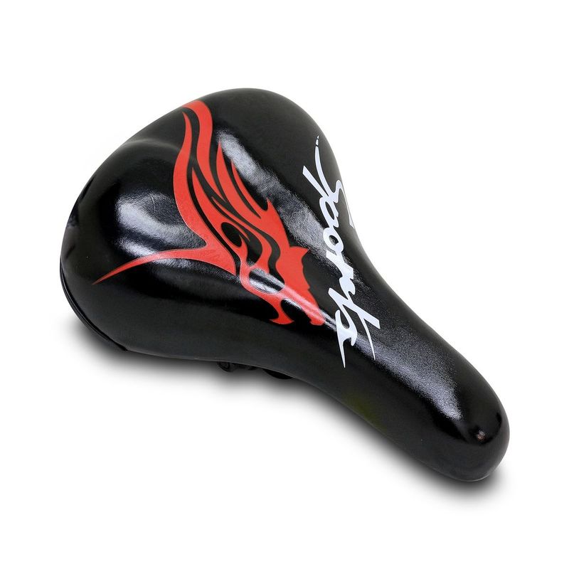 GENERICO - Sillin Asiento Bicicleta Niños 12 A 20 Negro con rojo Sport