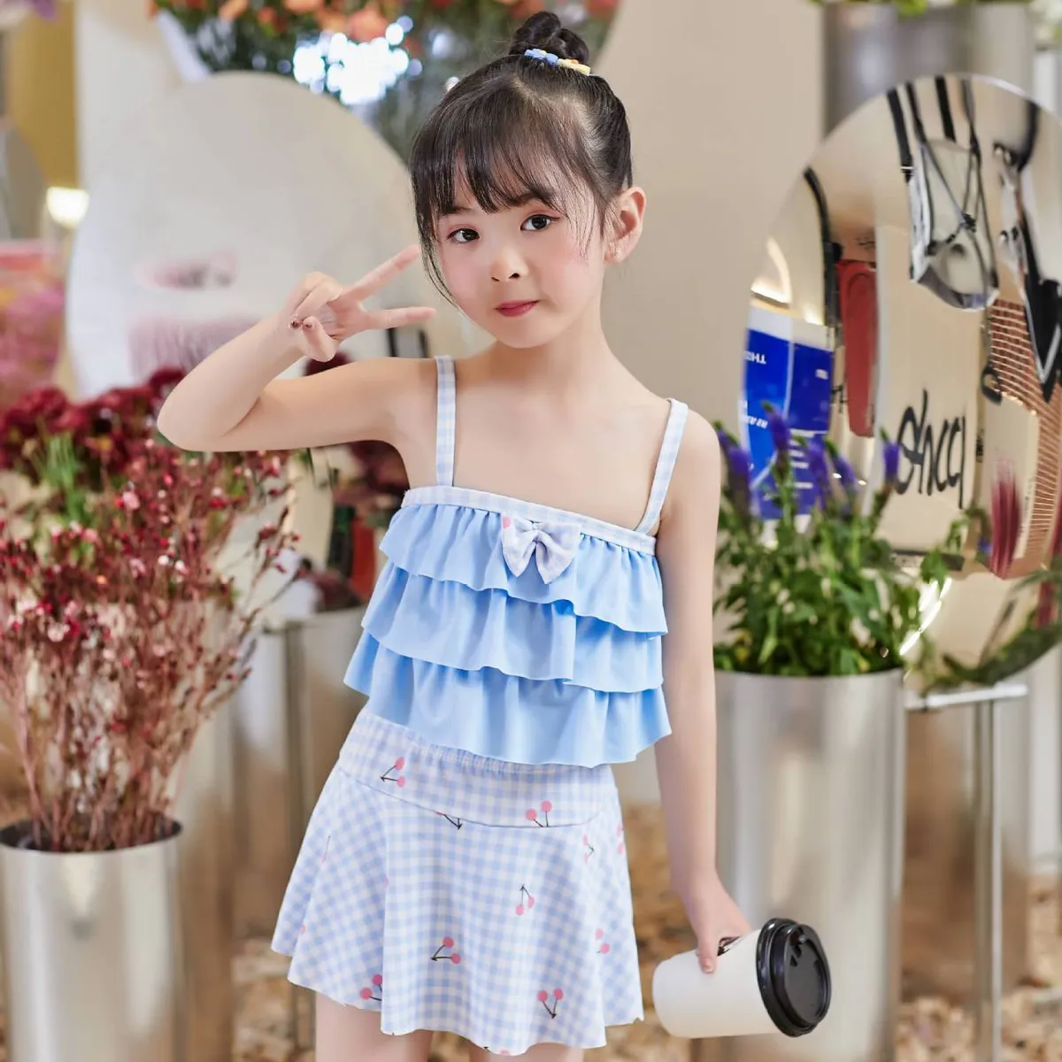 EDWINAYY - Baador De Mujer Princesa Bao Tankini Una Pieza Para Nios