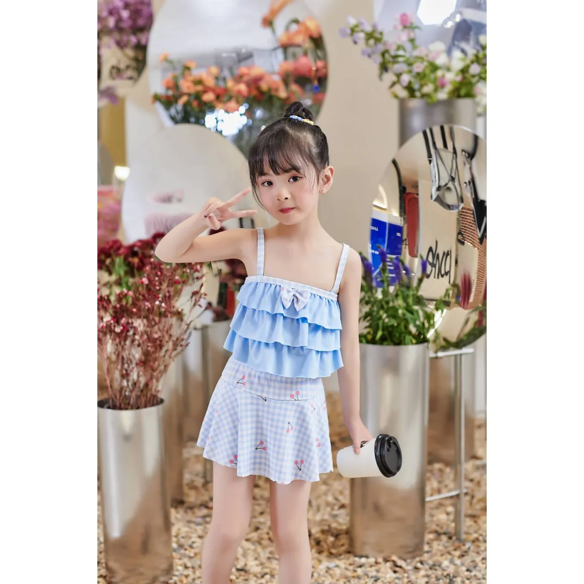 EDWINAYY - Baador De Mujer Princesa Bao Tankini Una Pieza Para Nios