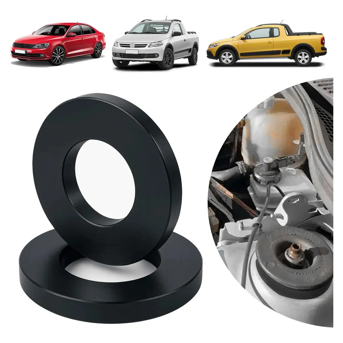 KUANGYE - 2x Base De Amortiguador Goma Pointer Para Vw Gol Jetta A4 A3