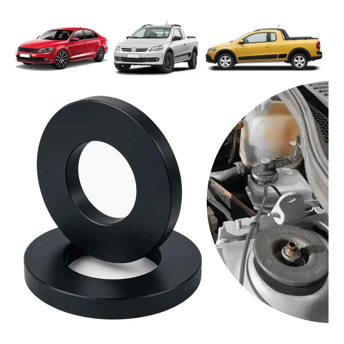 KUANGYE - 2x Base De Amortiguador Goma Pointer Para Vw Gol Jetta A4 A3