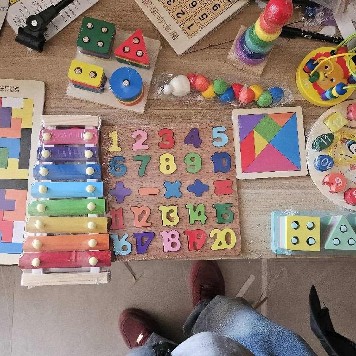 TOYUN TOYUN - Pack 10 Juguetes Didácticos De Madera Para Niños Montessori
