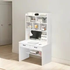 ANYHOGAR - Escritorio Con Estanteria Biblioteca 80180 Cm Cajón Oficina