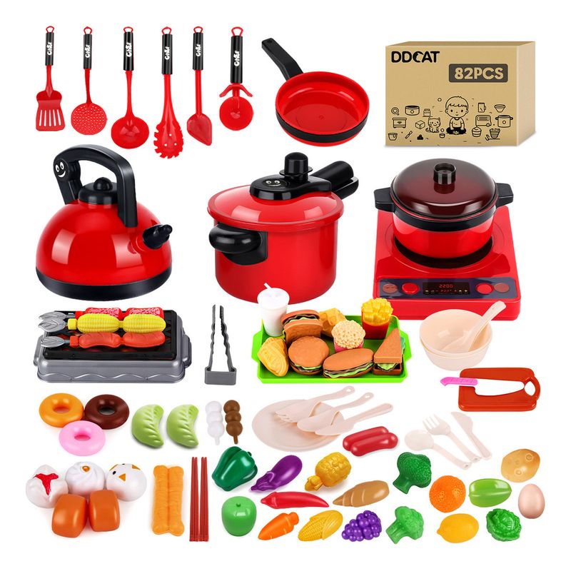 LSABEL RENACI - 82 Piezas Juguetes De Cocina Ninos Utensilios Cocina Comida