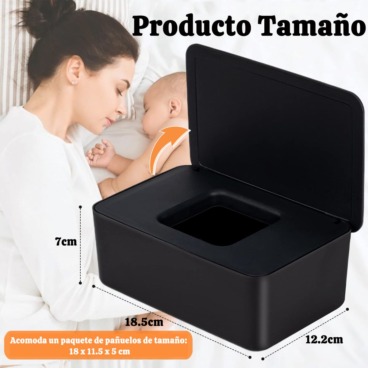 GENERICO - Negro Caja De Almacenamiento Para Toallitas Húmedas