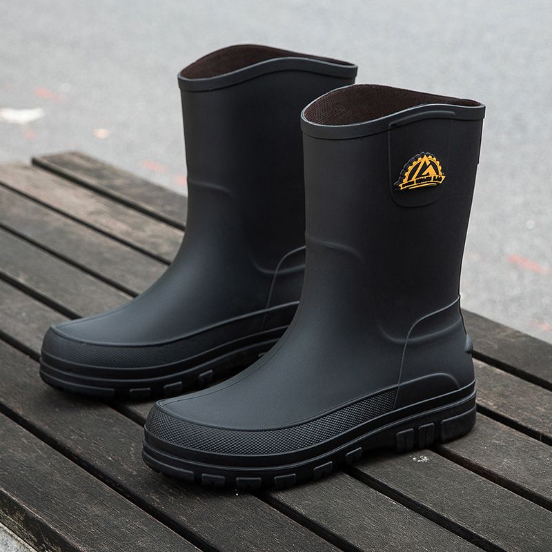 TIOZONEY - Botas de Agua Hombre-Negro