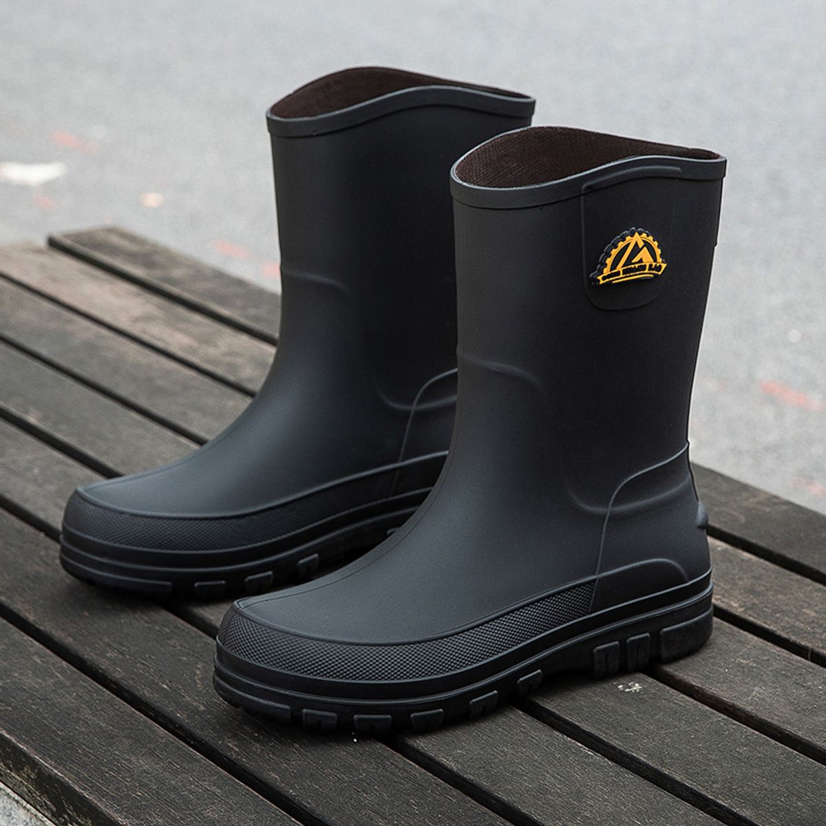 TIOZONEY - Botas de Agua Hombre-Negro