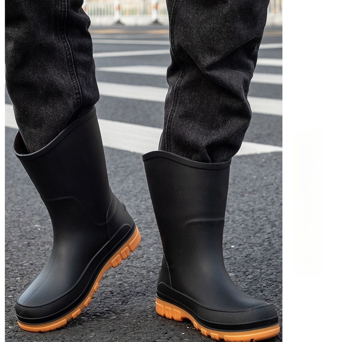 TIOZONEY - Botas de Agua Hombre-Amarillo