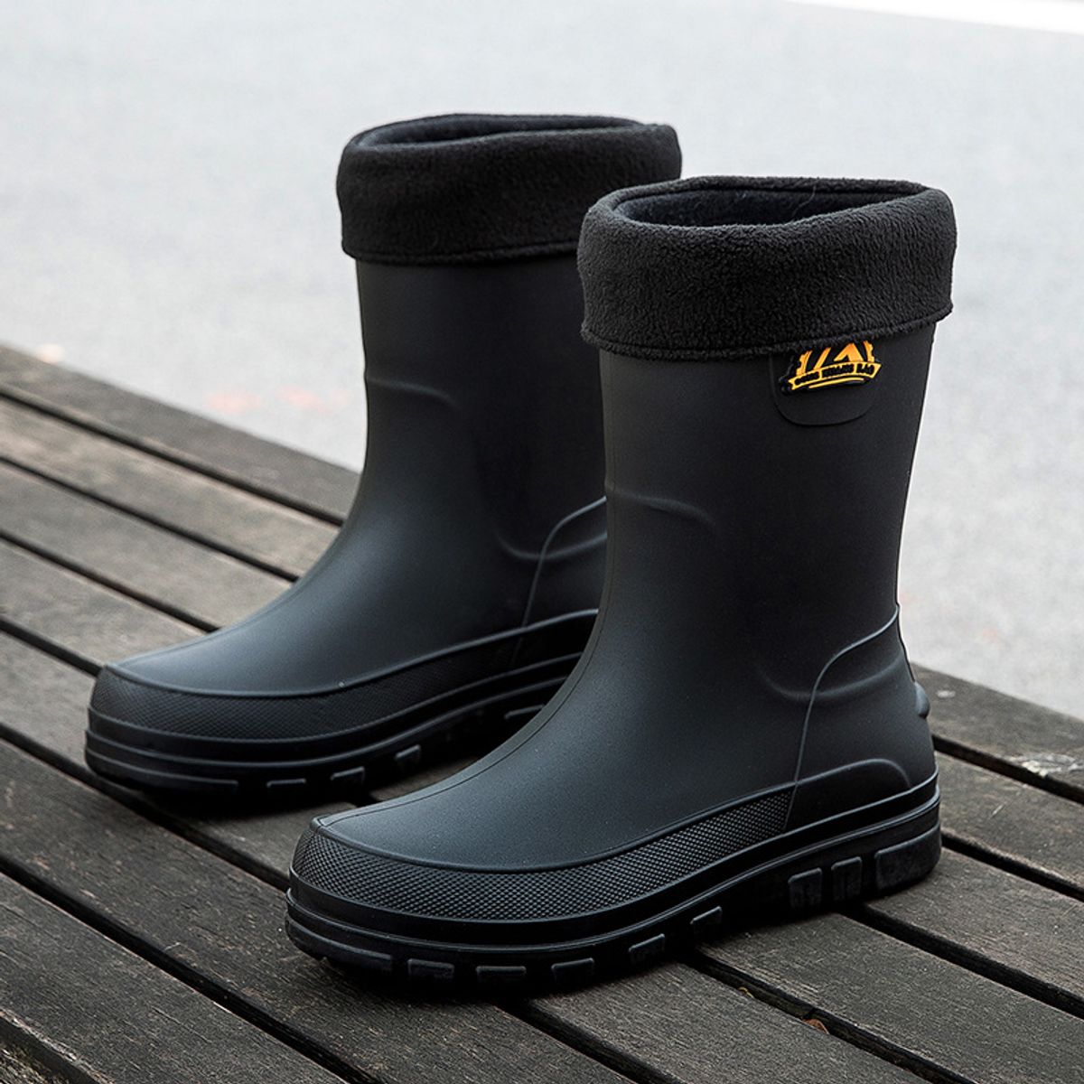 TIOZONEY - Botas de Agua Hombre-Negro