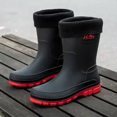 TIOZONEY - Botas de Agua Hombre-Rojo