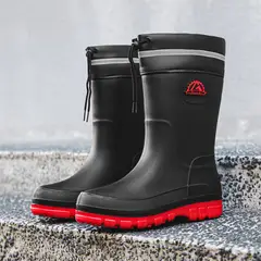 TIOZONEY - Botas de Agua Hombre-Rojo
