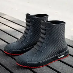 TIOZONEY - Botas de Agua Hombre-Rojo