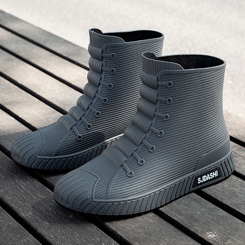 TIOZONEY - Botas de Agua Hombre-Gris