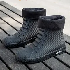 TIOZONEY - Botas de Agua Hombre-Negro