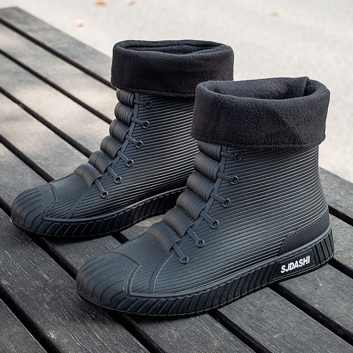 TIOZONEY - Botas de Agua Hombre-Negro
