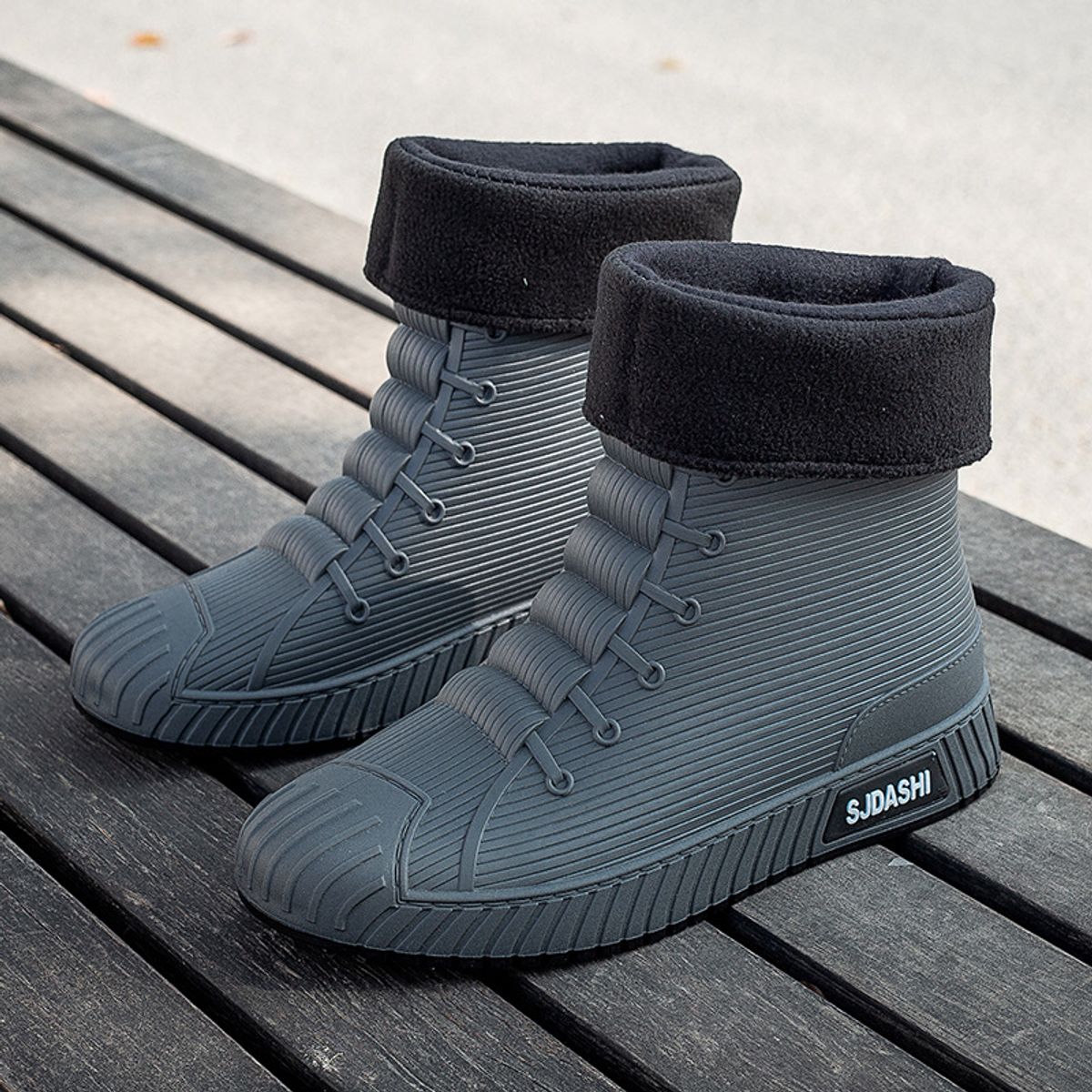 TIOZONEY - Botas de Agua Hombre-Gris