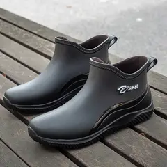 TIOZONEY - Botas de Agua Hombre-Negro