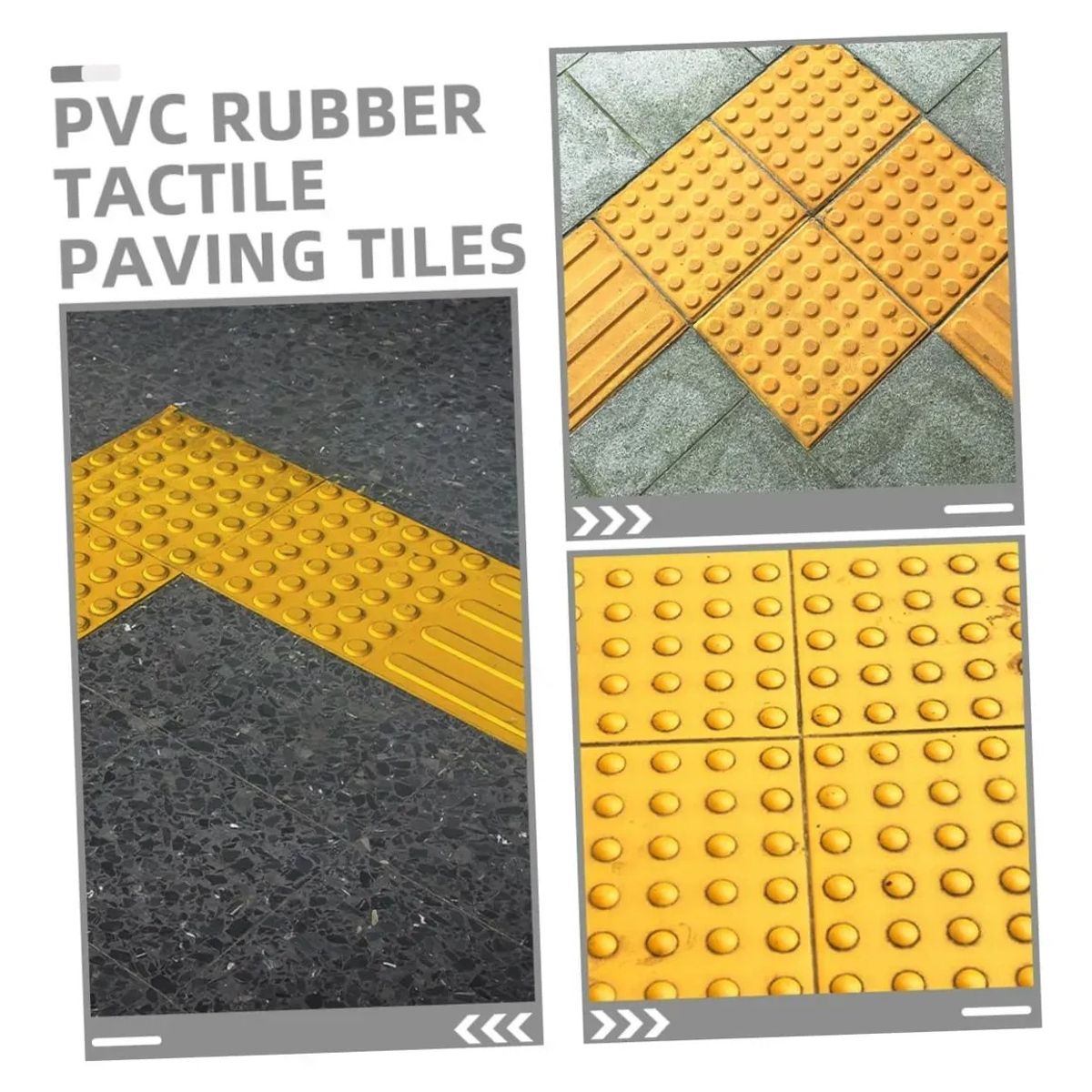 KUANGYE - Palmeta Podotáctil Alerta Pvc Accesibilidad Universal 10un Amarillo