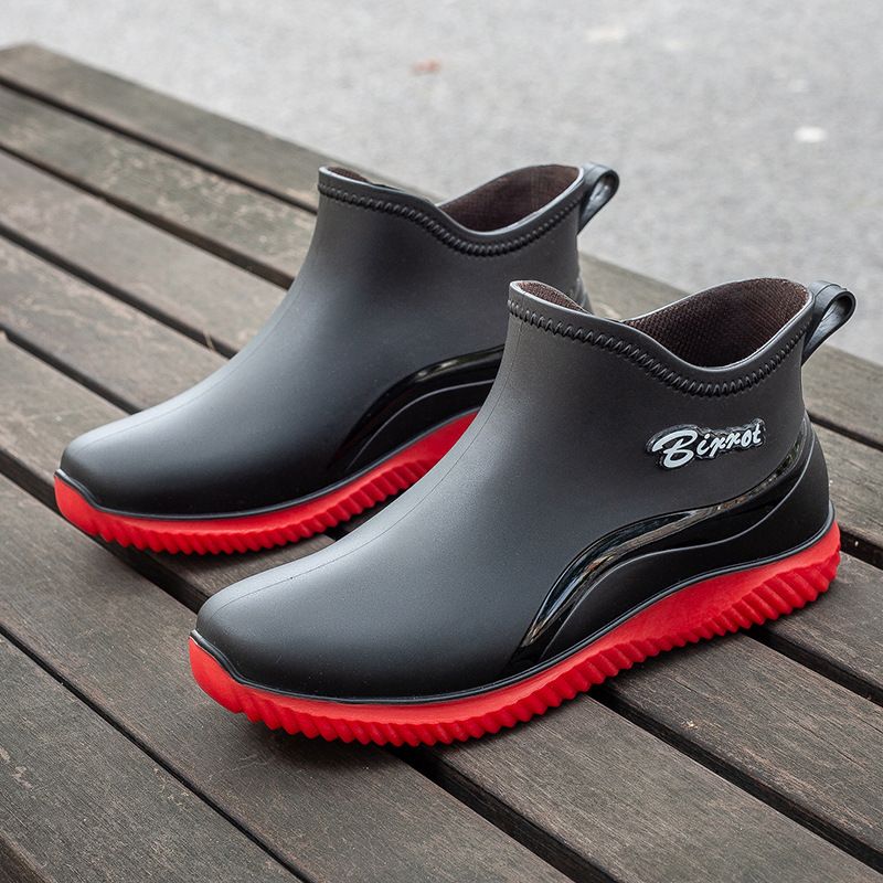 TIOZONEY - Botas de Agua Hombre-Rojo