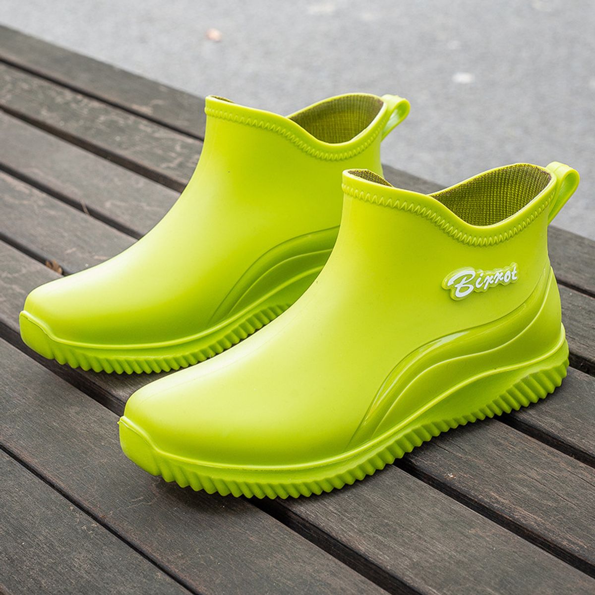 TIOZONEY - Botas de Agua Hombre-Verde