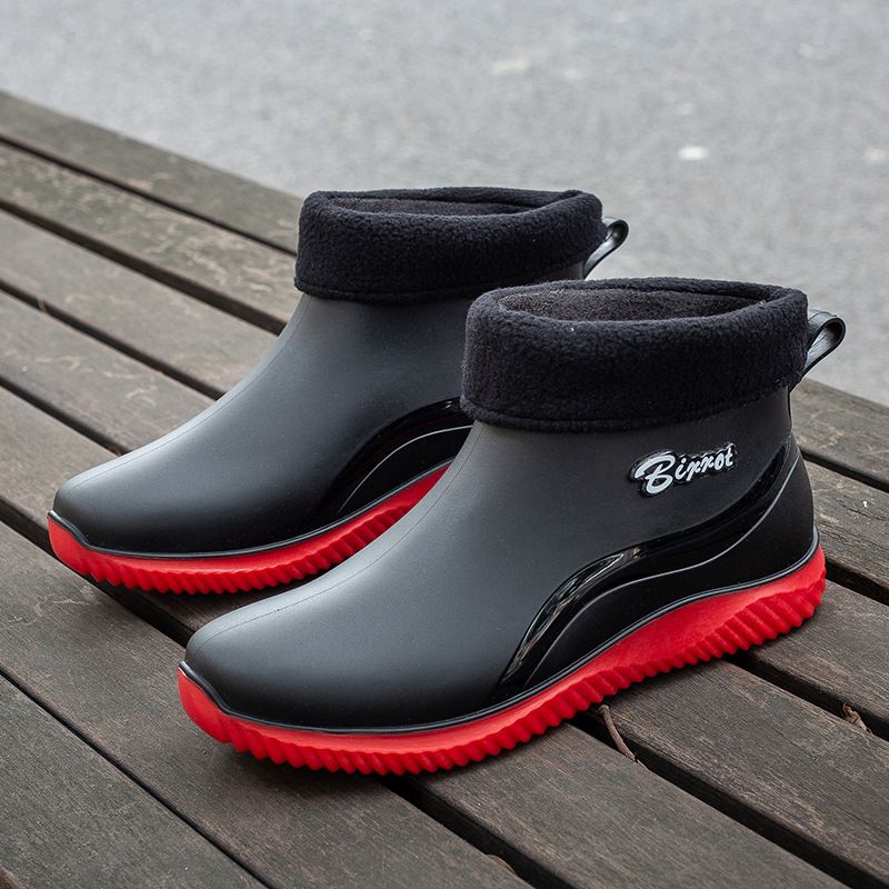 TIOZONEY - Botas de Agua Hombre-Rojo