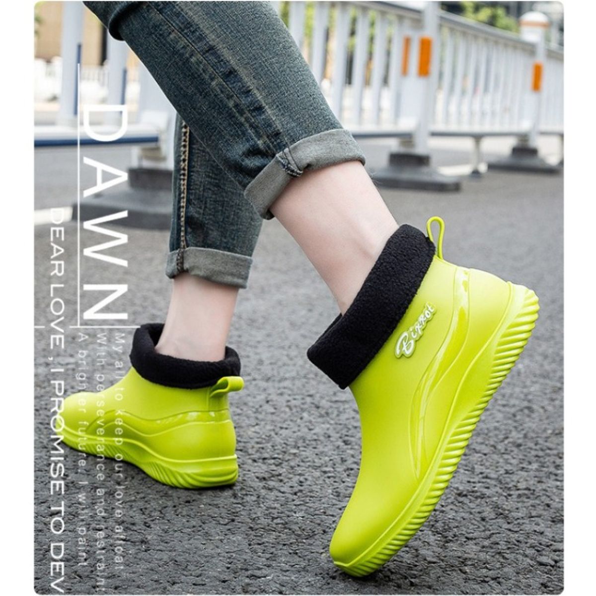 TIOZONEY - Botas de Agua Hombre-Verde