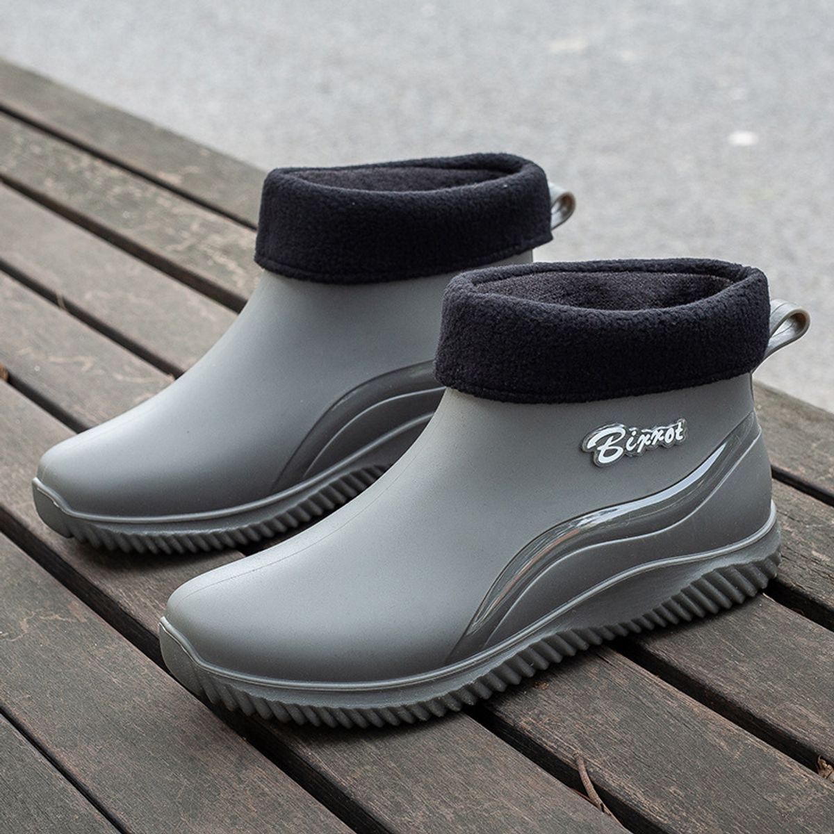 TIOZONEY - Botas de Agua Hombre-Gris