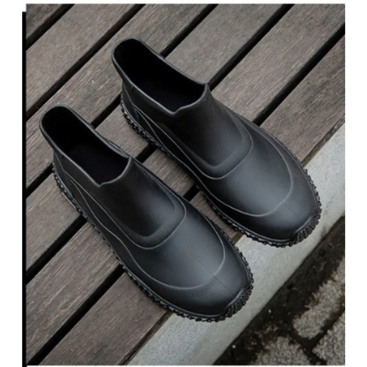 TIOZONEY - Botas de Agua Hombre-Negro