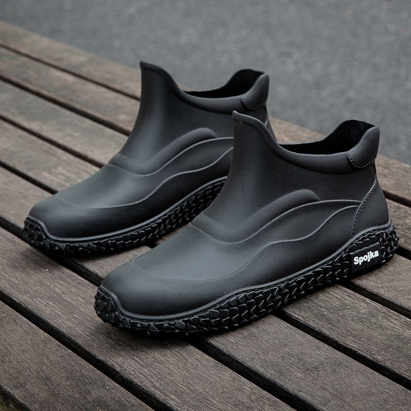 TIOZONEY - Botas de Agua Hombre-Negro