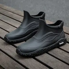 TIOZONEY - Botas de Agua Hombre-Negro