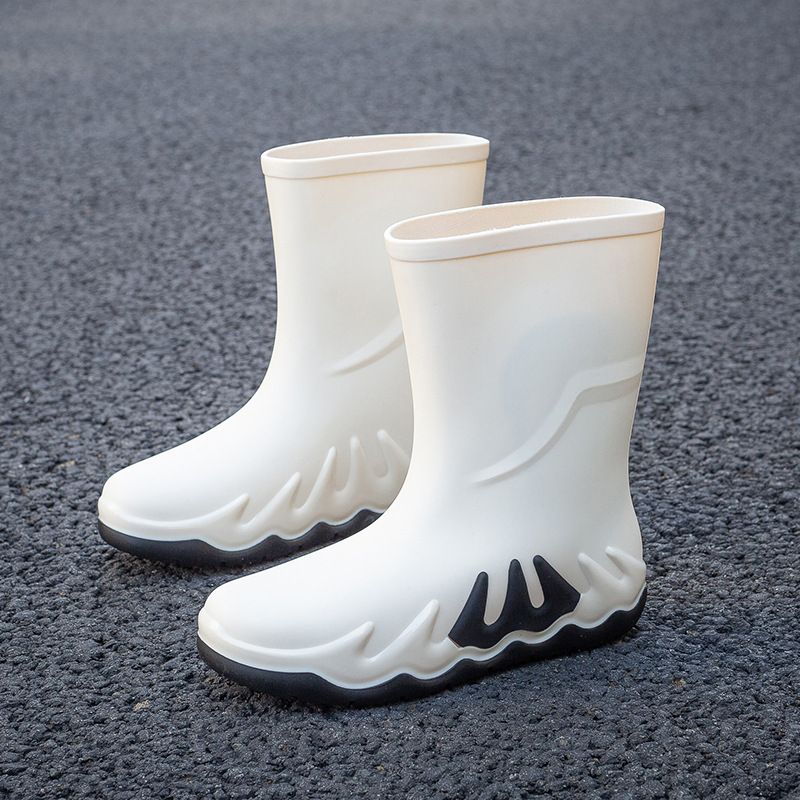TIOZONEY - Botas de Agua Hombre-Blanco