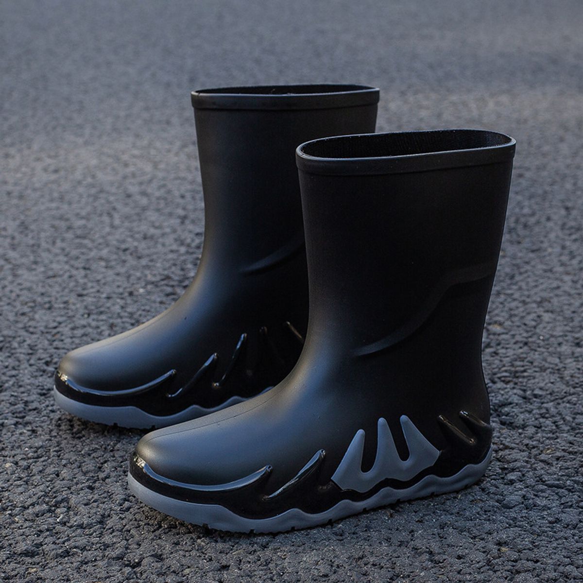 TIOZONEY - Botas de Agua Hombre-Gris