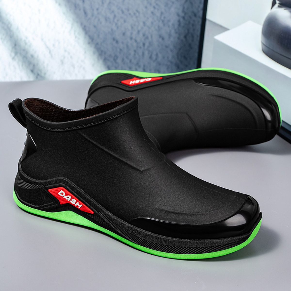 TIOZONEY - Botas de Agua Hombre-Verde