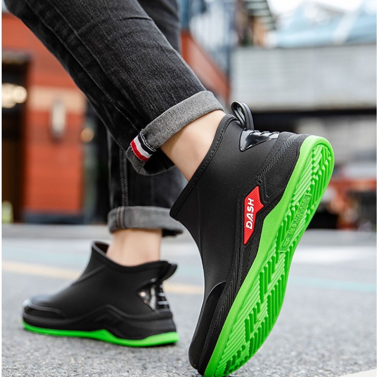 TIOZONEY - Botas de Agua Hombre-Verde