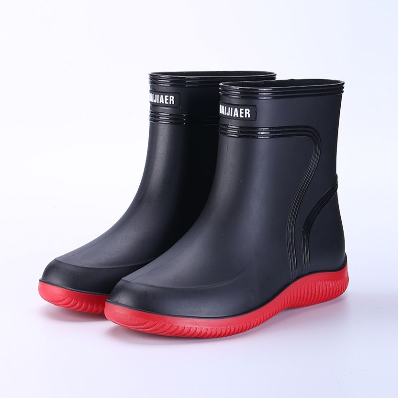 TIOZONEY - Botas de Agua Hombre-Rojo