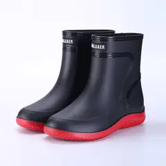 TIOZONEY - Botas de Agua Hombre-Rojo