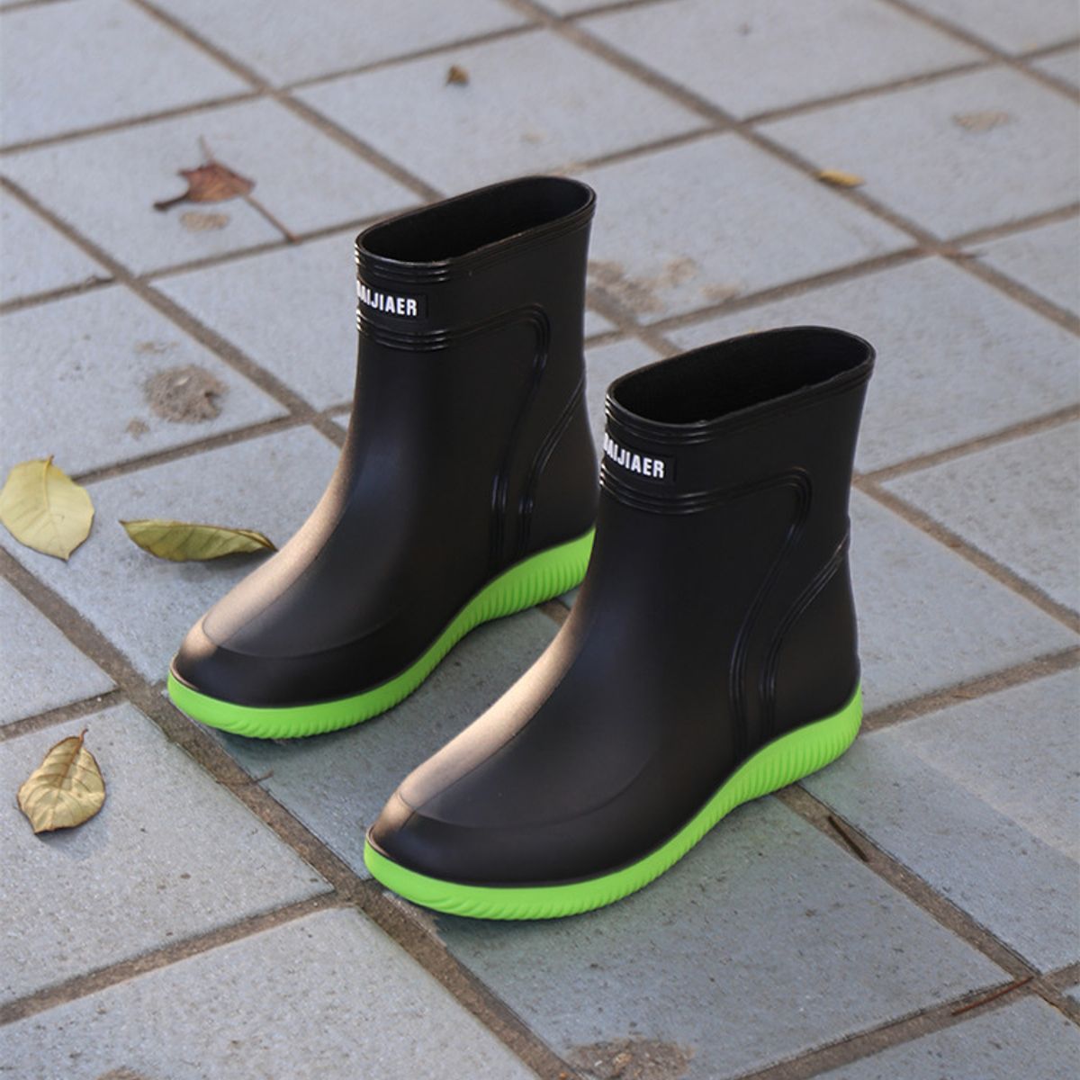 TIOZONEY - Botas de Agua Hombre-Verde