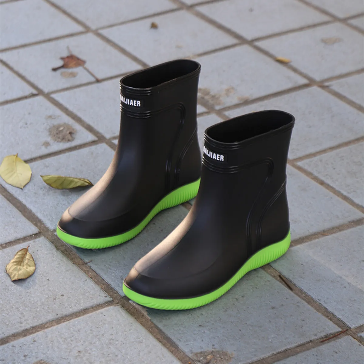 TIOZONEY - Botas de Agua Hombre-Verde