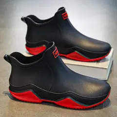 TIOZONEY - Botas de Agua Hombre-Rojo