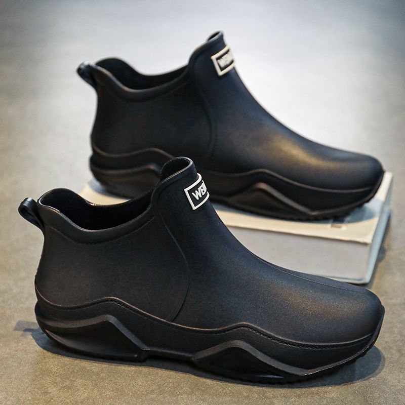 TIOZONEY - Botas de Agua Hombre-Negro