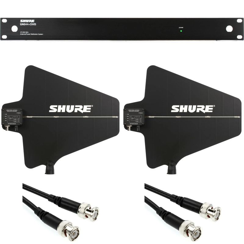 SHURE - Kit Distribuidor Antenas Activo + Antenas Direccionales +  Coaxiales
