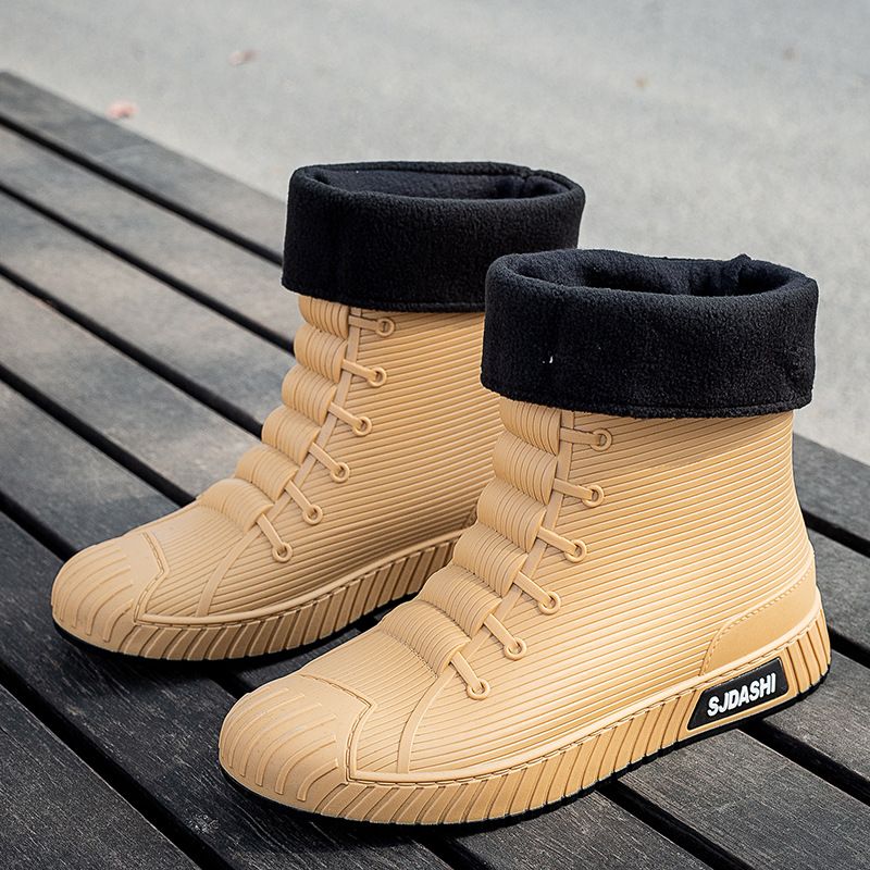 TIOZONEY - Botas de Agua Hombre-Café
