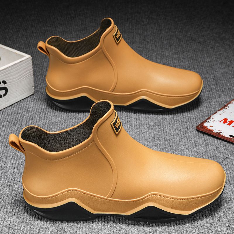 TIOZONEY - Botas de Agua Hombre-Café